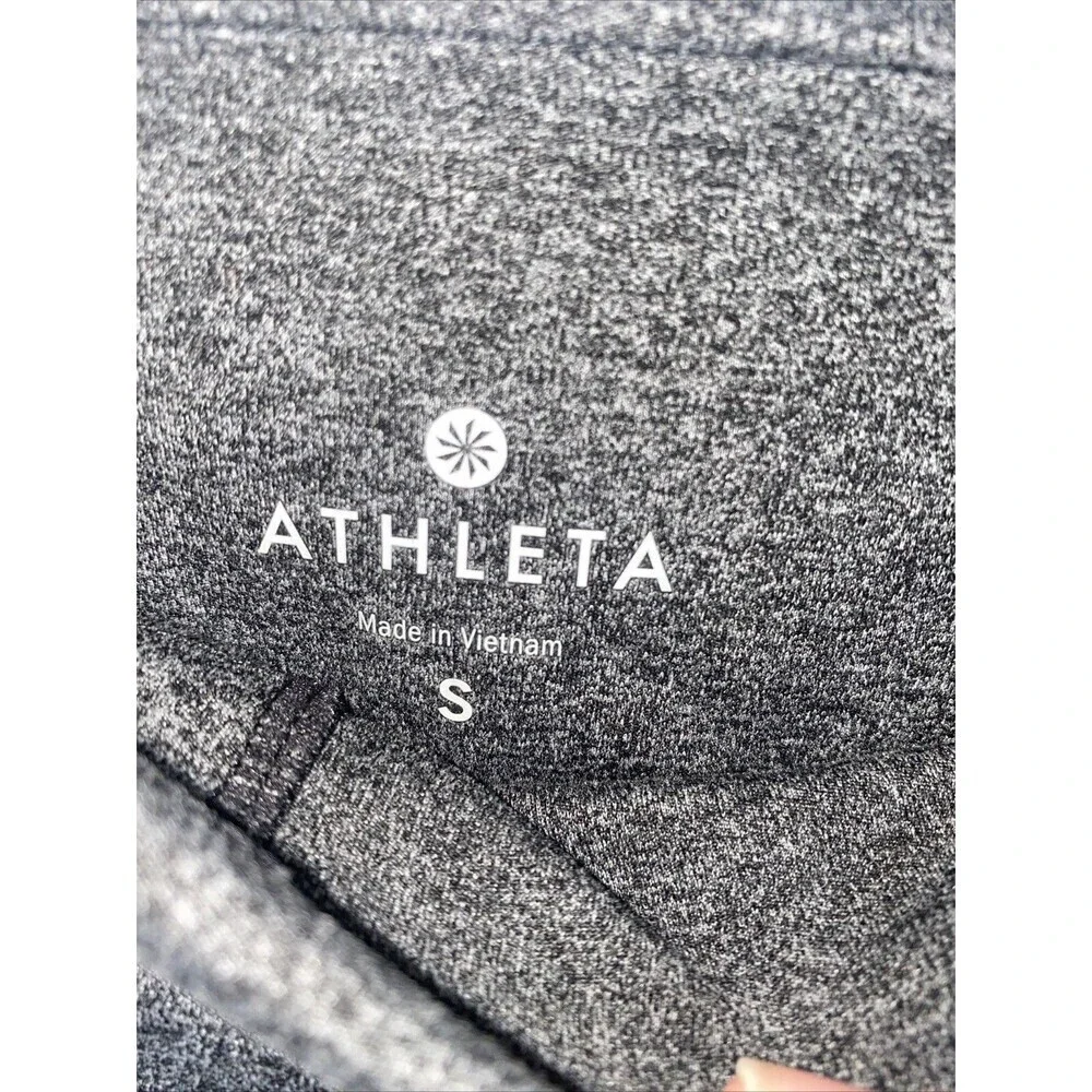 Athleta Heather Gray Cropped Leggings with Stitching Small